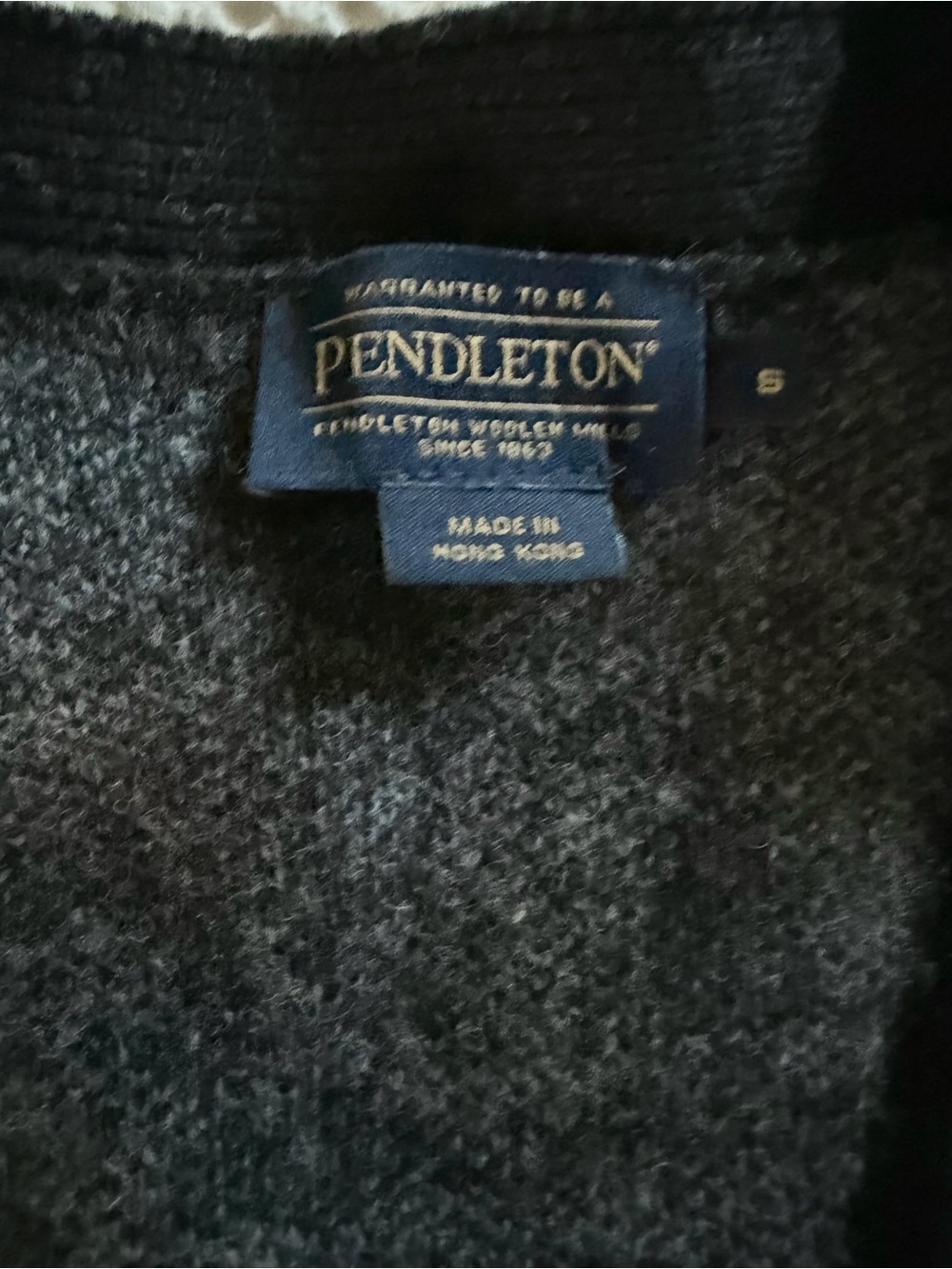 Pendleton Lambswool Southwestern Harding Cardigan Sweater Black Gray S - Picture 4 of 13